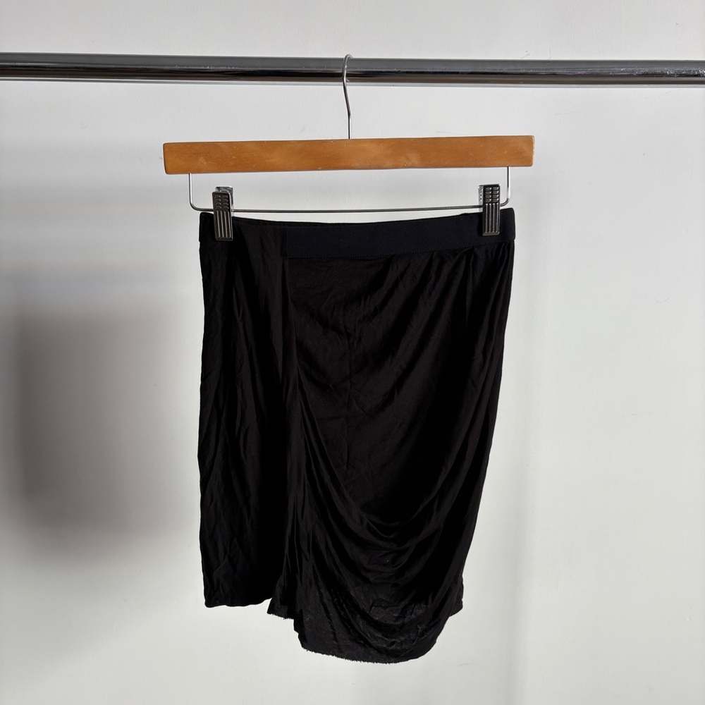 All Saints “Addie” Black Draped Jersey Mini Skirt Sz 2